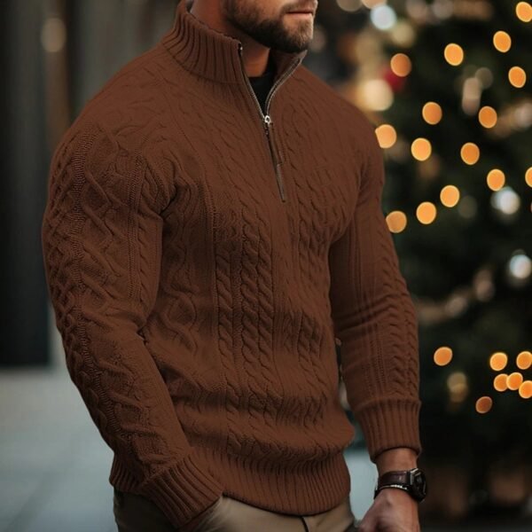 Men's Knitwear Half Zipper Coat