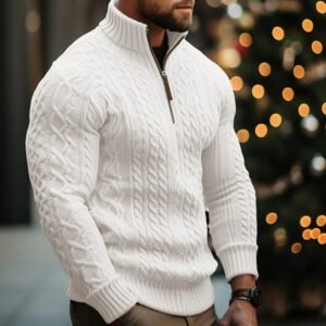 Men's Knitwear Half Zipper Coat