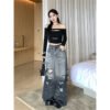 Gradient Color Big Ripped jeans